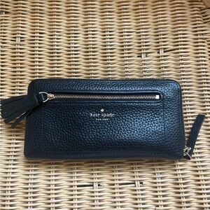 Kate Spade Black Pebbled Leather Wallet